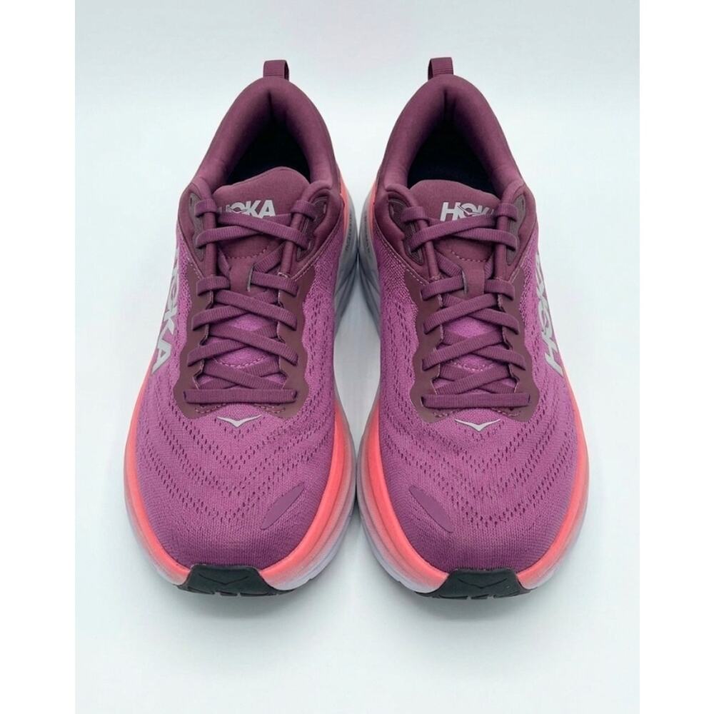 Hoka One One Bondi 8 Womens 13M  Purple Pink Running Walking Shoes Sneakers